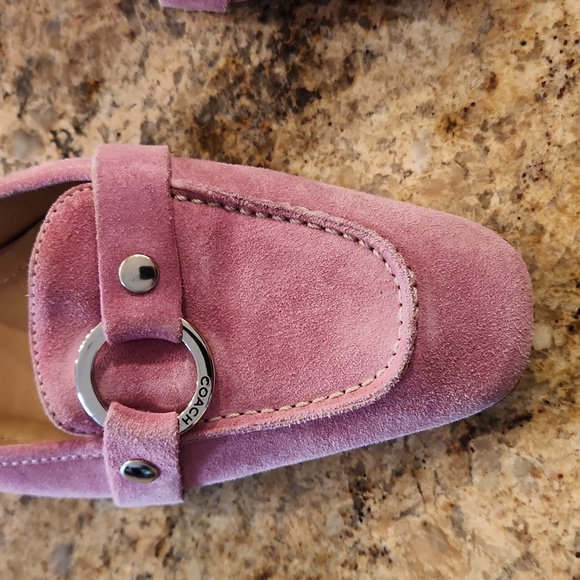 Coach Pink Suede Mule Sandals. Buckle - Picture 5 of 16